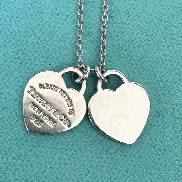 Tiffany & Co. Double Heart Chain Necklace or Choker 16” - Picture 3 of 7